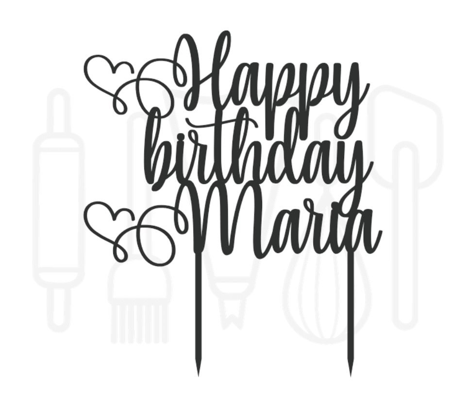 Taarttopper - Happy Birthday + voornaam 2