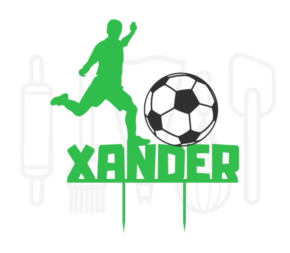 Taarttopper - Voetballer met bal + voornaam