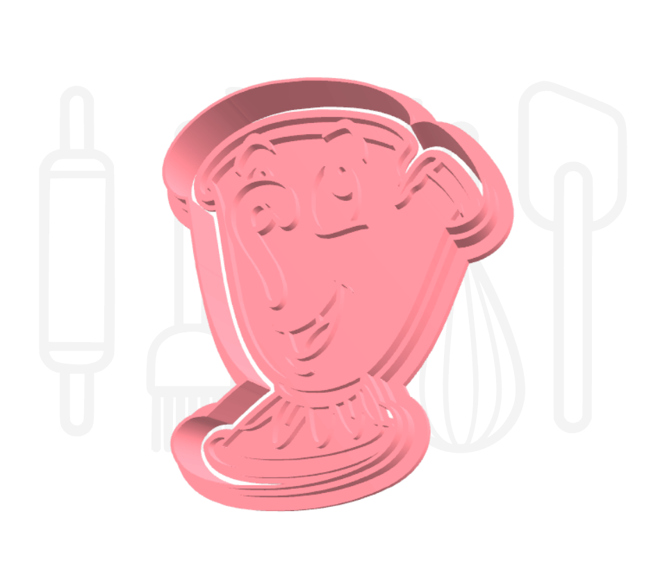 Theekopje uitsteker + stempel - 3D-geprint