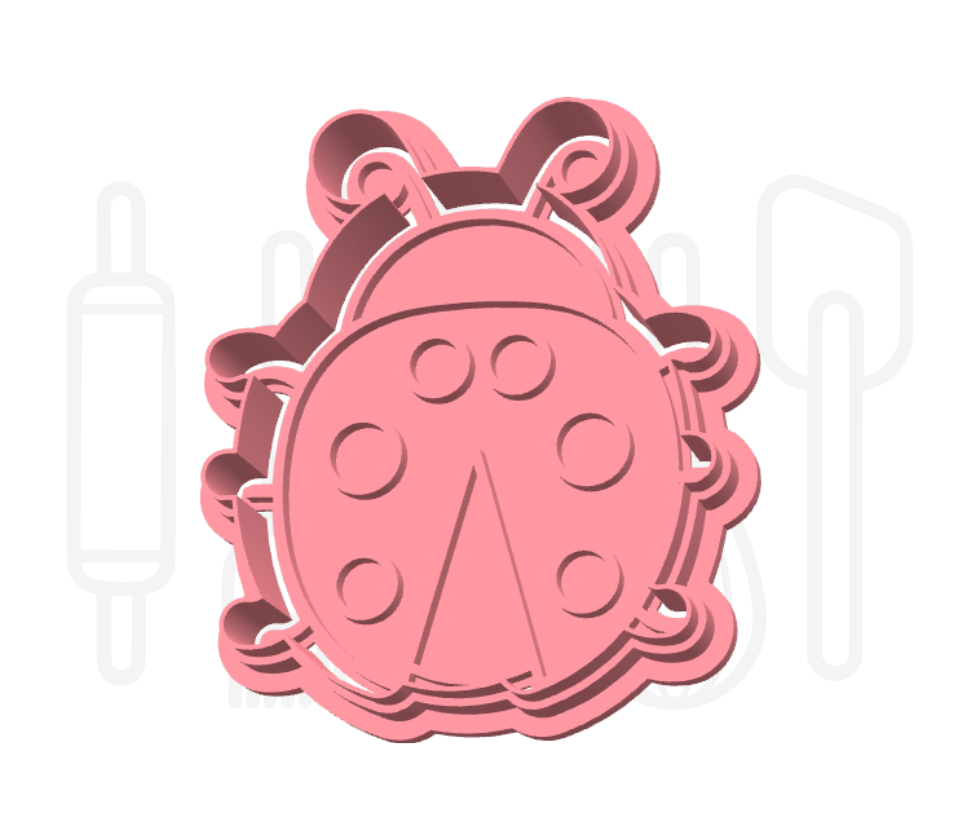 Lievheersbeestje uitsteker + stempel - 3D-geprint