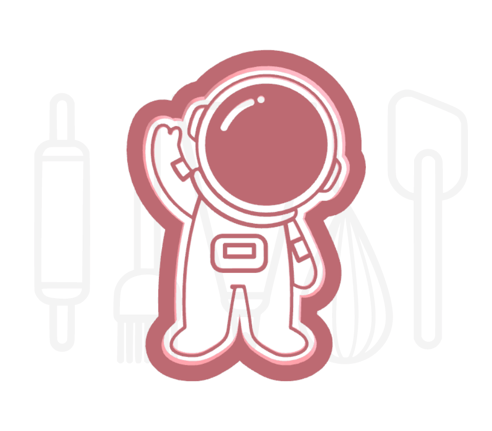 Astronaut uitsteker + stempel - 3D-geprint
