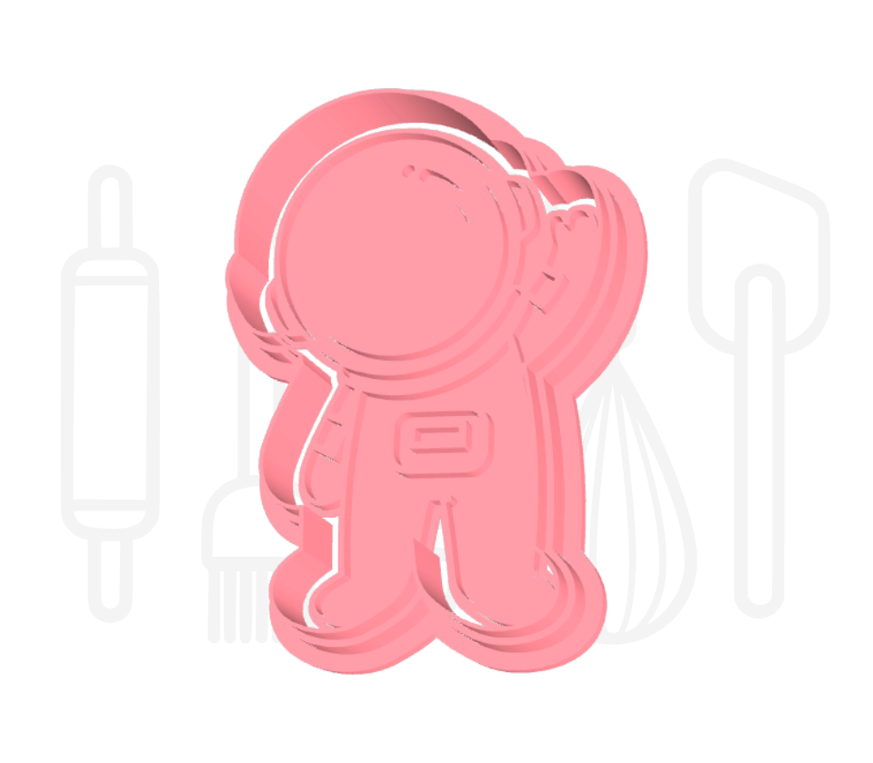 Astronaut uitsteker + stempel - 3D-geprint