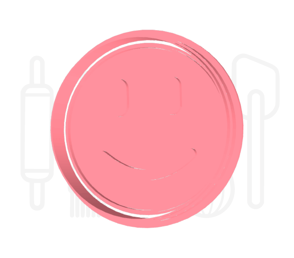 Lach emoticon uitsteker + stempel - 3D-geprint