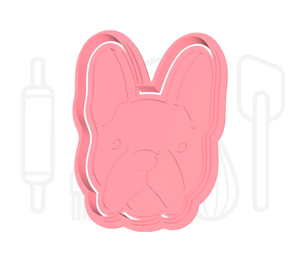 Franse bulldog uitsteker + stempel - 3D-geprint