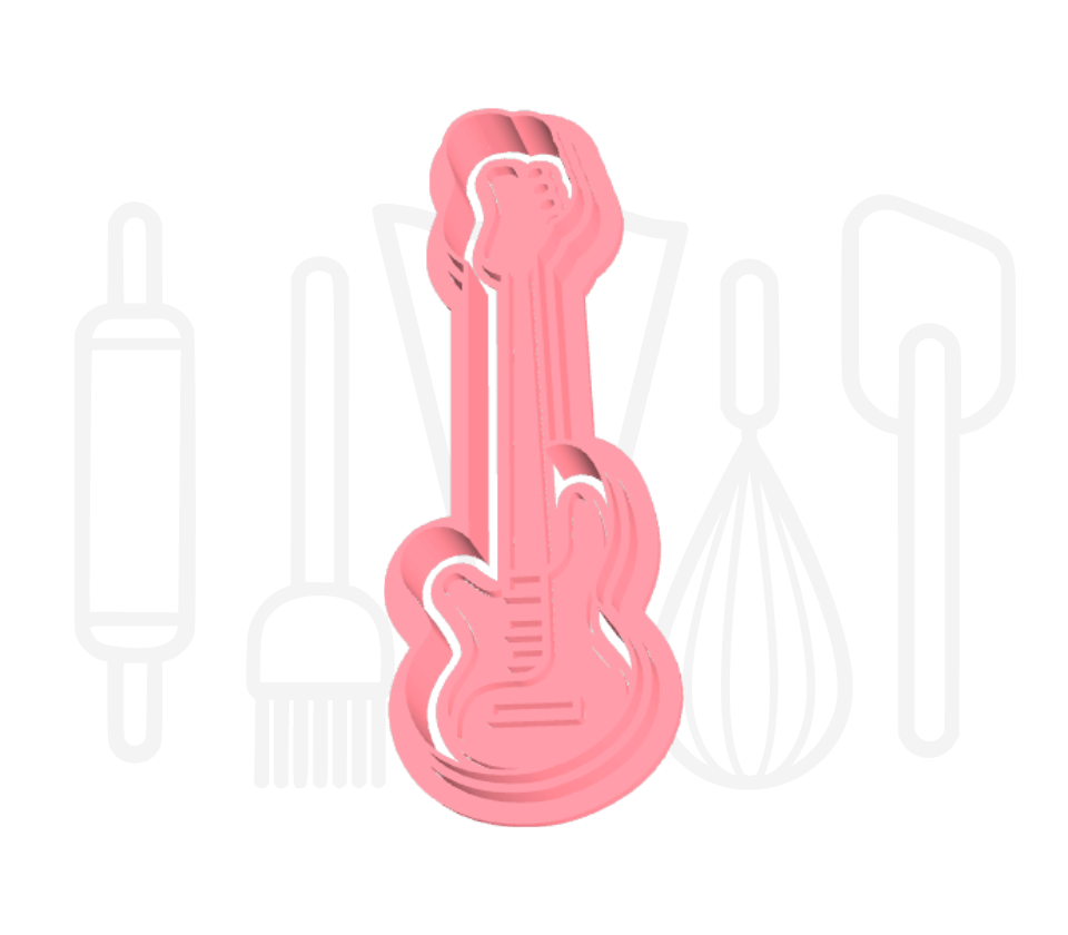 Elektrische gitaar uitsteker + stempel - 3D geprint