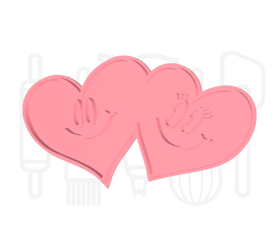 Dubbele harten uitsteker + stempel - 3D geprint