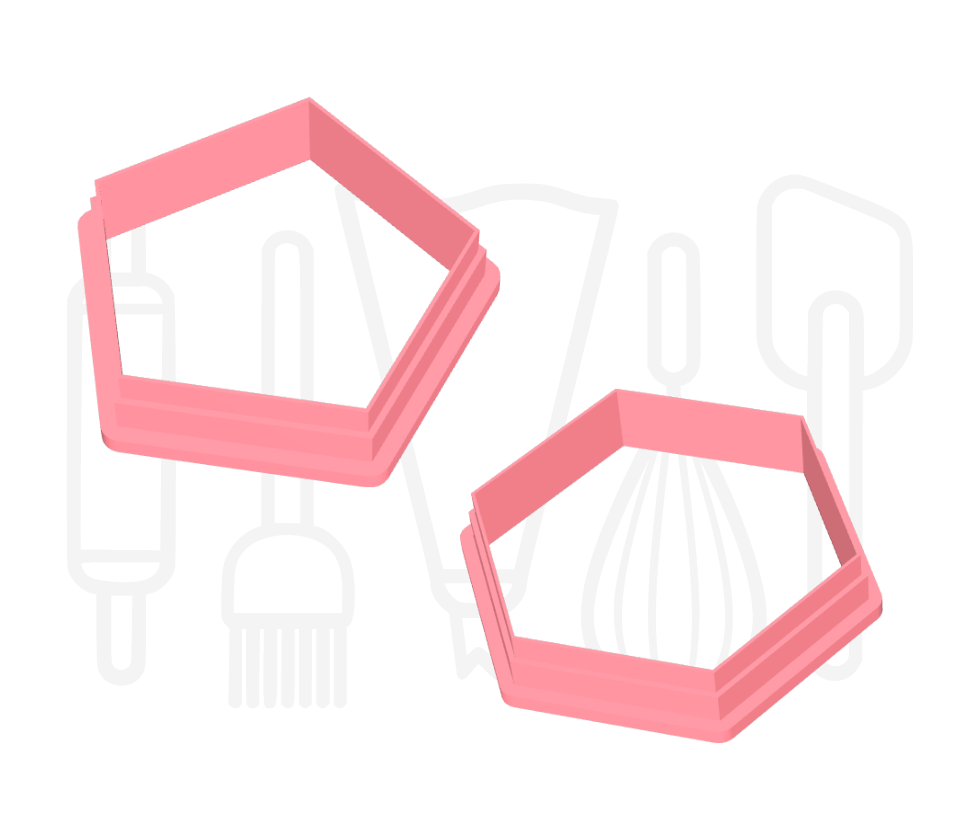 Hexagon + Pentagon (voetbal vlakken) uitsteker set - 3D geprint