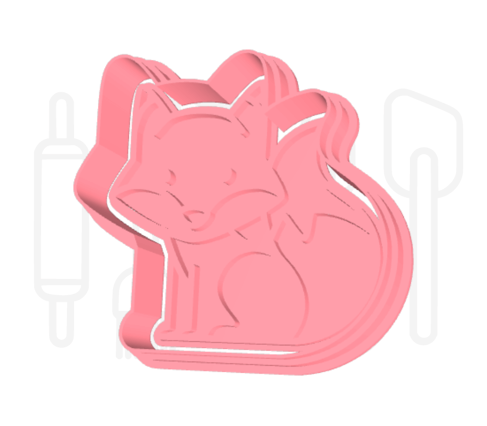 Vos uitsteker + stempel - 3D geprint