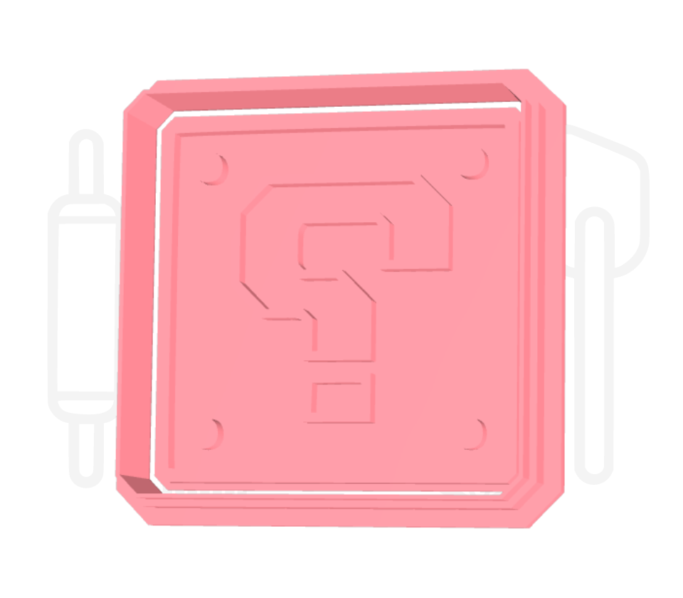 Vraagteken box uitsteker + stempel - 3D geprint