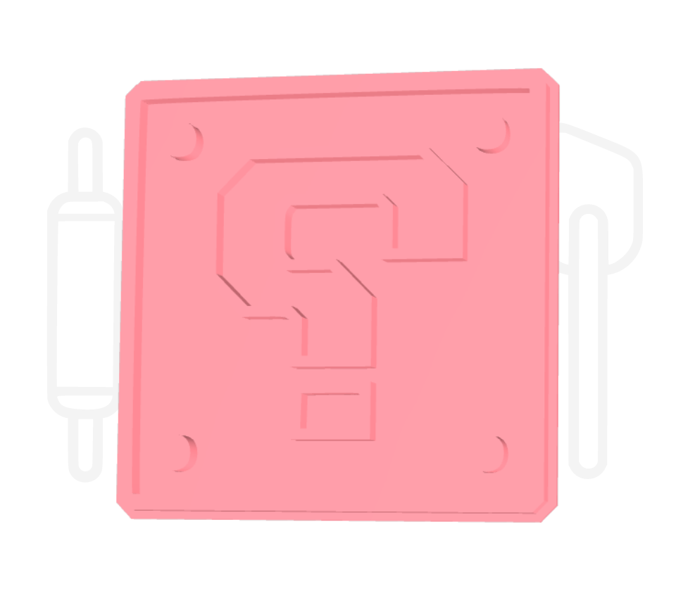 Vraagteken box uitsteker + stempel - 3D geprint