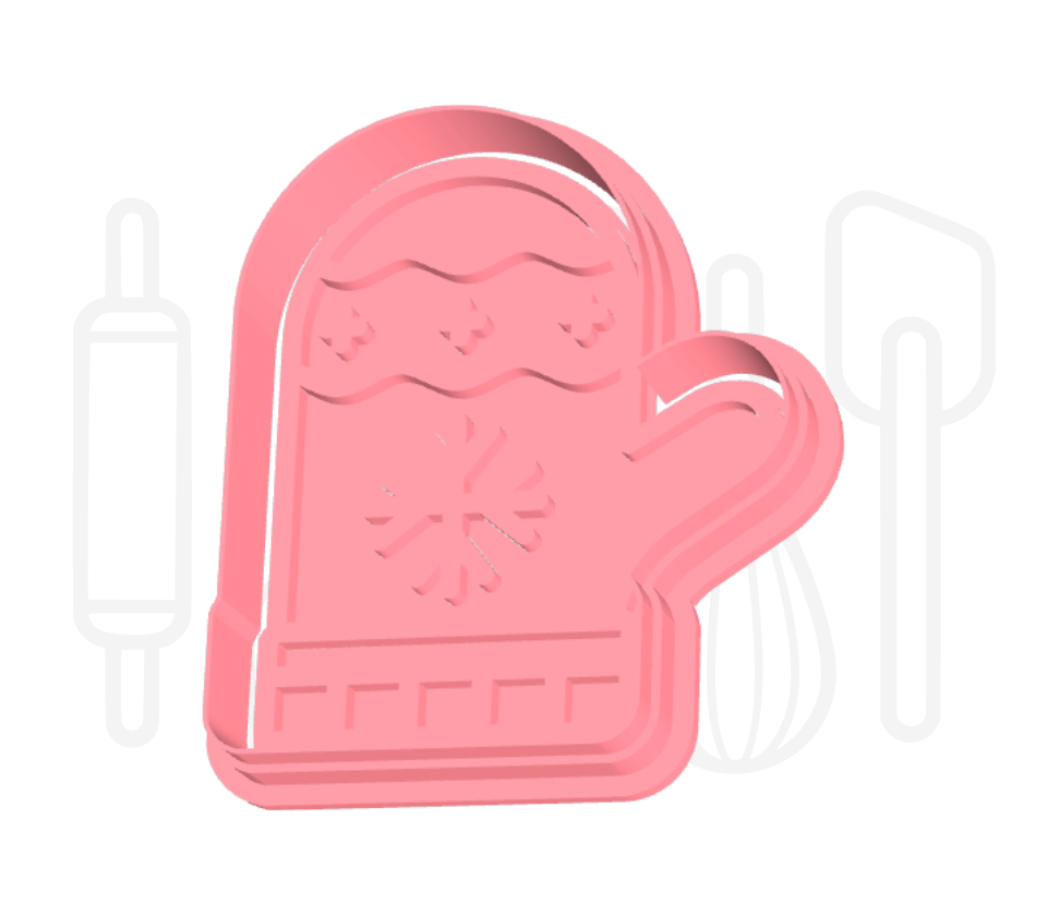 Winterse want uitsteker + stempel - 3D geprint