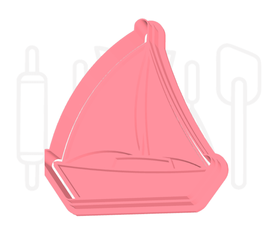 Zeilboot uitsteker + stempel - 3D-geprint