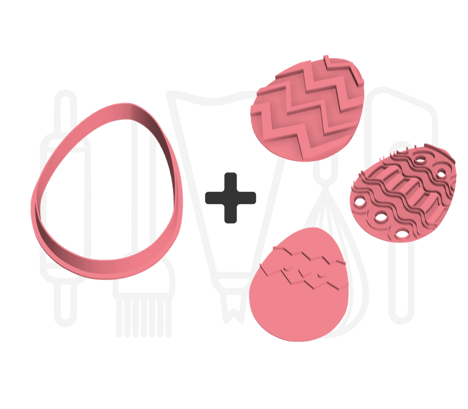 Paasei uitstekers set met 3 stempels - 3D geprint