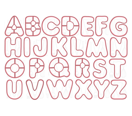 Letter A t/m Z uitstekers - set/26 - Rond - 3D geprint