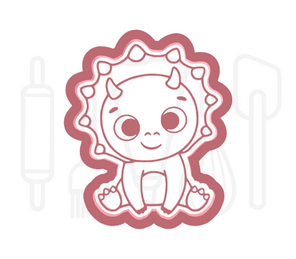 Baby 2 dinosaurus uitsteker + stempel - 3D-geprint