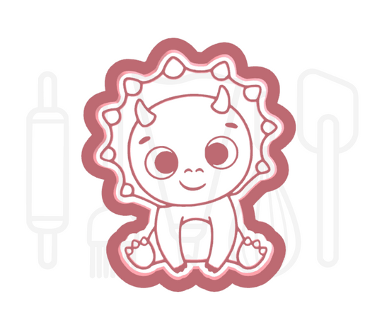 Baby 2 dinosaurus uitsteker + stempel - 3D-geprint