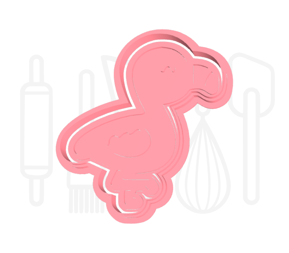 Flamingo uitsteker + stempel - 3D-geprint
