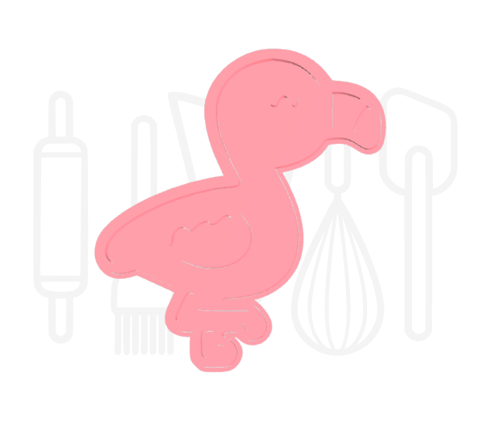 Flamingo uitsteker + stempel - 3D-geprint