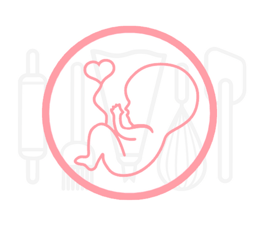 Fondant stempel Baby in buik - 3D Geprint