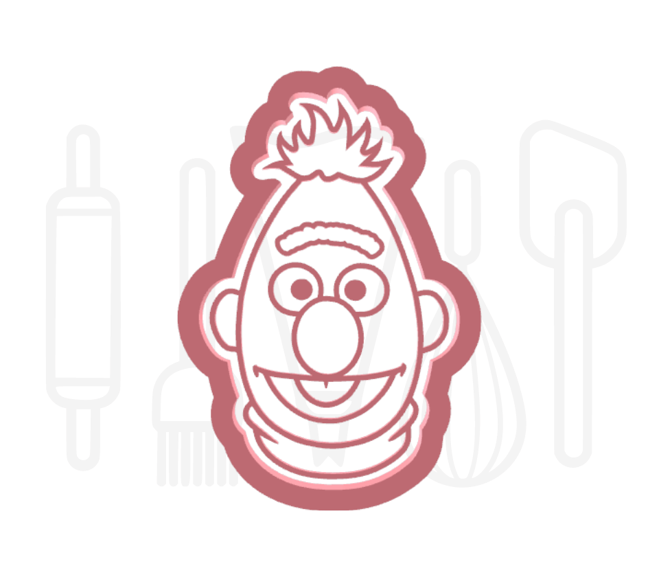Bert hoofd uitsteker + stempel - 3D-geprint