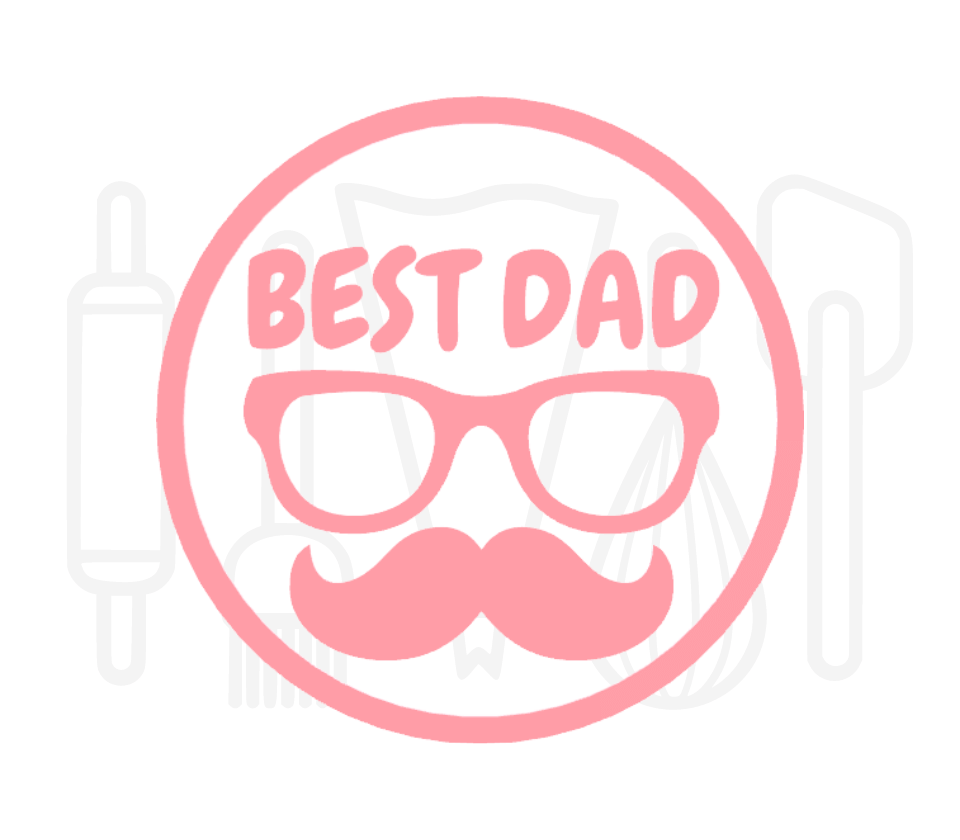 Fondant stempel Best dad met snor en bril - 3D Geprint