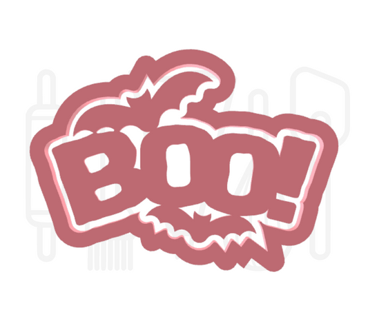 Boo! Met vleermuizen uitsteker + stempel - 3D-geprint