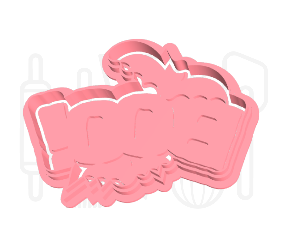 Boo! Met vleermuizen uitsteker + stempel - 3D-geprint