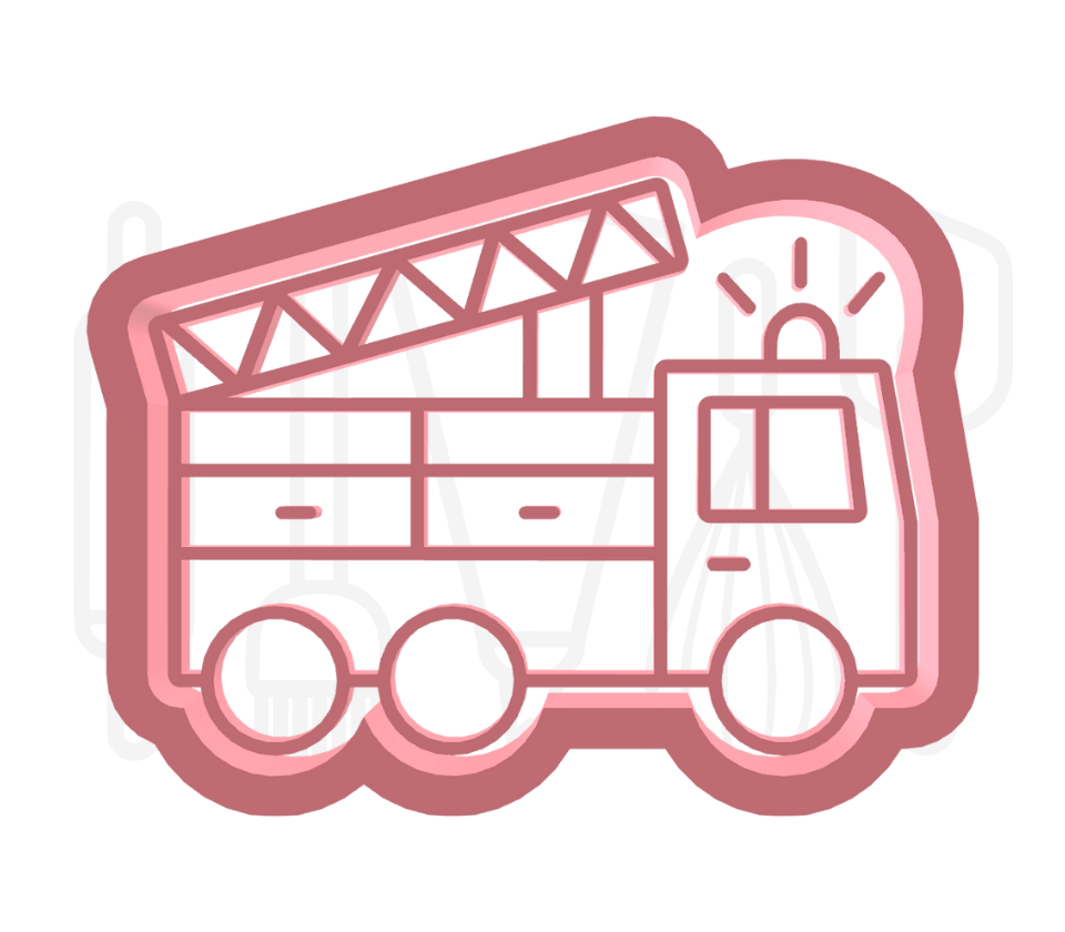 Brandweerauto uitsteker + stempel - 3D geprint