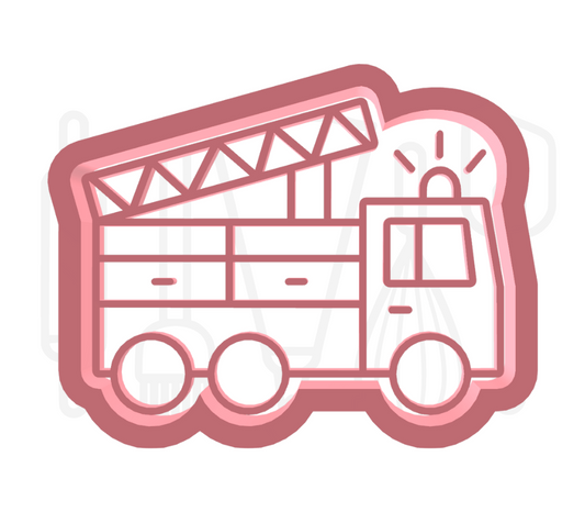 Brandweerauto uitsteker + stempel - 3D geprint