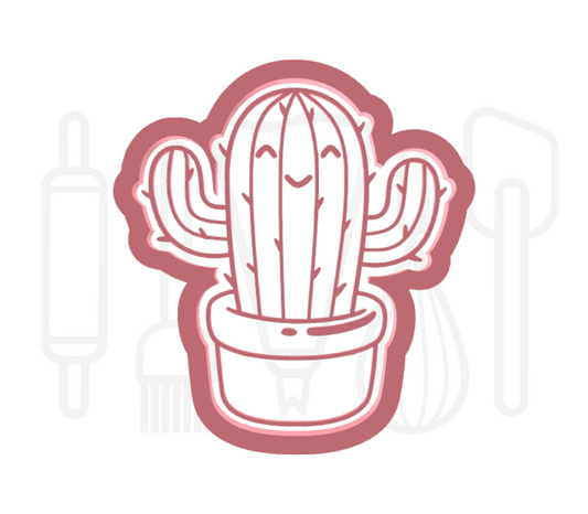 Cactus met gezichtje uitsteker + stempel - 3D geprint