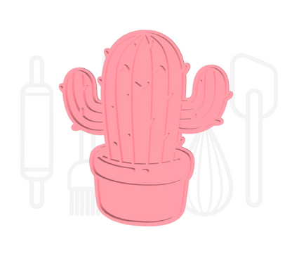 Cactus met gezichtje uitsteker + stempel - 3D geprint