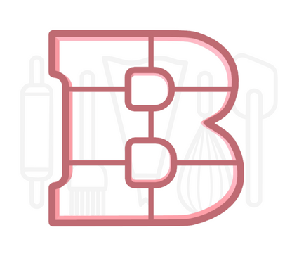 Letter B uitsteker - chocolade letter - 3D geprint