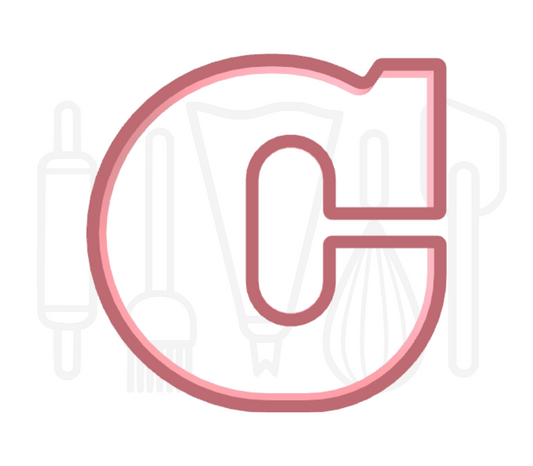 Letter C uitsteker - chocolade letter - 3D geprint