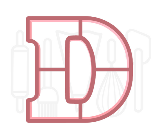 Letter D uitsteker - chocolade letter - 3D geprint