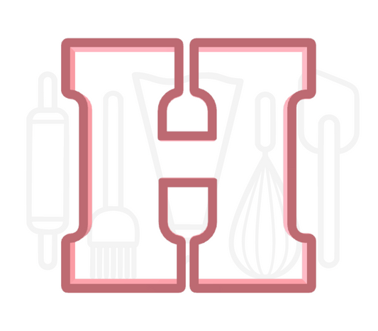 Letter H uitsteker - chocolade letter - 3D geprint