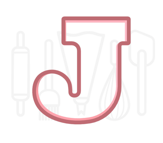 Letter J uitsteker - chocolade letter - 3D geprint