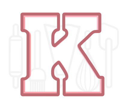 Letter K uitsteker - chocolade letter - 3D geprint