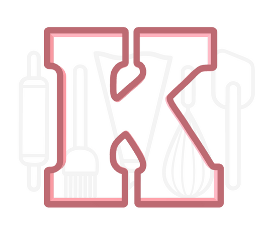 Letter K uitsteker - chocolade letter - 3D geprint