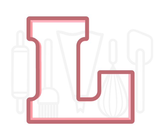 Letter L uitsteker - chocolade letter - 3D geprint