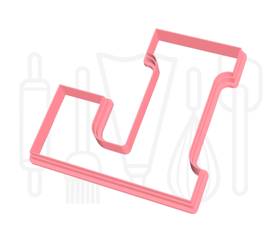 Letter L uitsteker - chocolade letter - 3D geprint