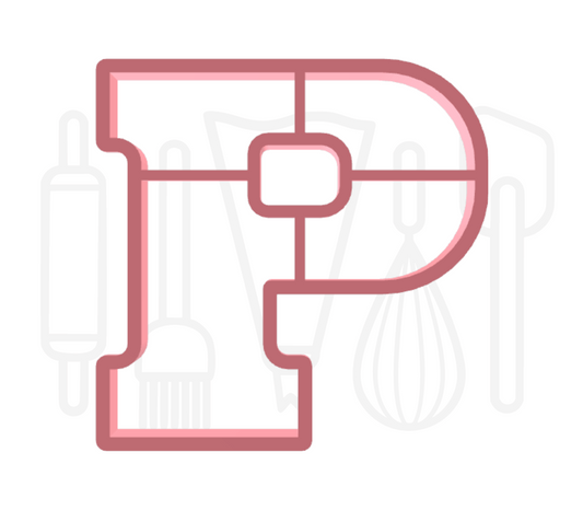 Letter P uitsteker - chocolade letter - 3D geprint