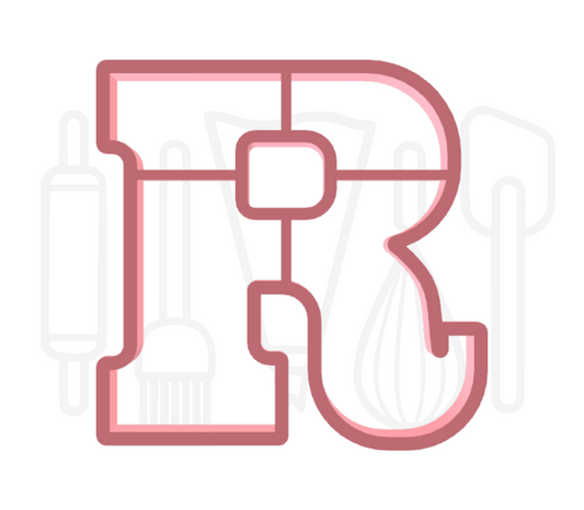 Letter R uitsteker - chocolade letter - 3D geprint