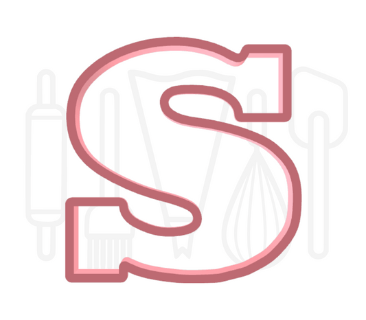Letter S uitsteker - chocolade letter - 3D geprint