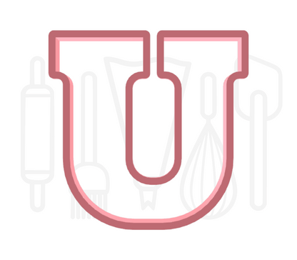 Letter U uitsteker - chocolade letter - 3D geprint