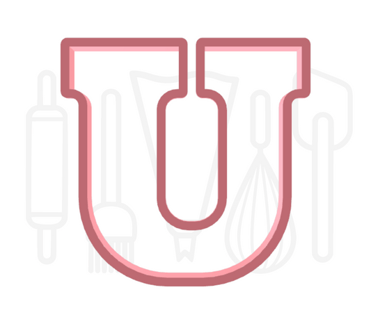 Letter U uitsteker - chocolade letter - 3D geprint