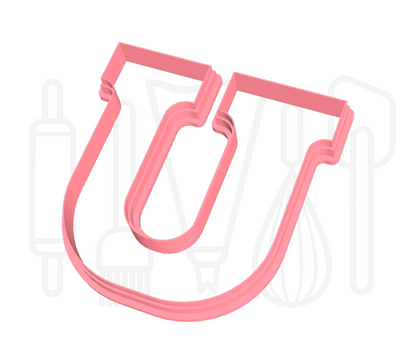 Letter U uitsteker - chocolade letter - 3D geprint
