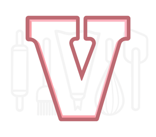 Letter V uitsteker - chocolade letter - 3D geprint