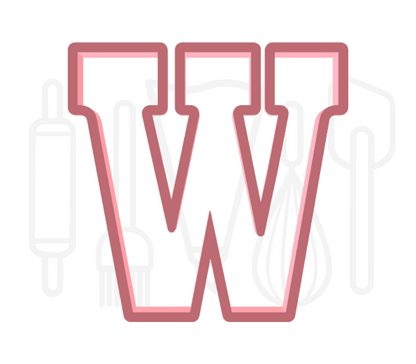 Letter W uitsteker - chocolade letter - 3D geprint