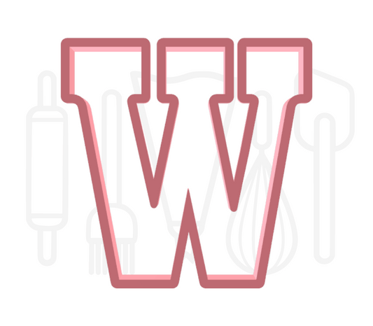 Letter W uitsteker - chocolade letter - 3D geprint