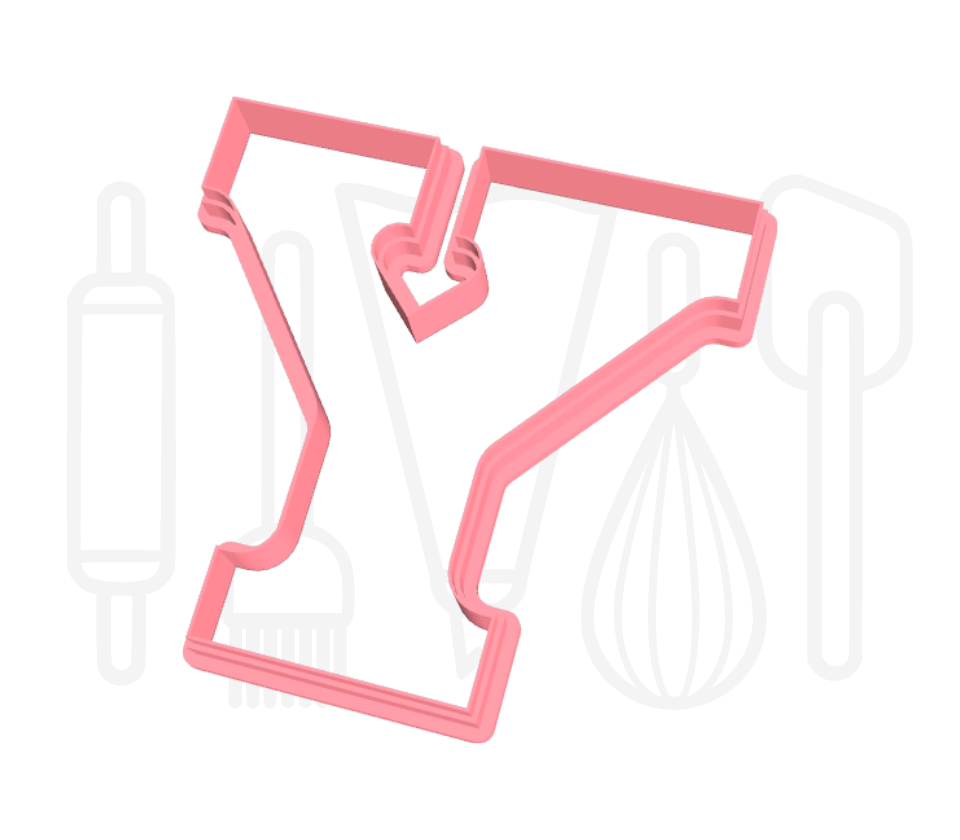 Letter Y uitsteker - chocolade letter - 3D geprint